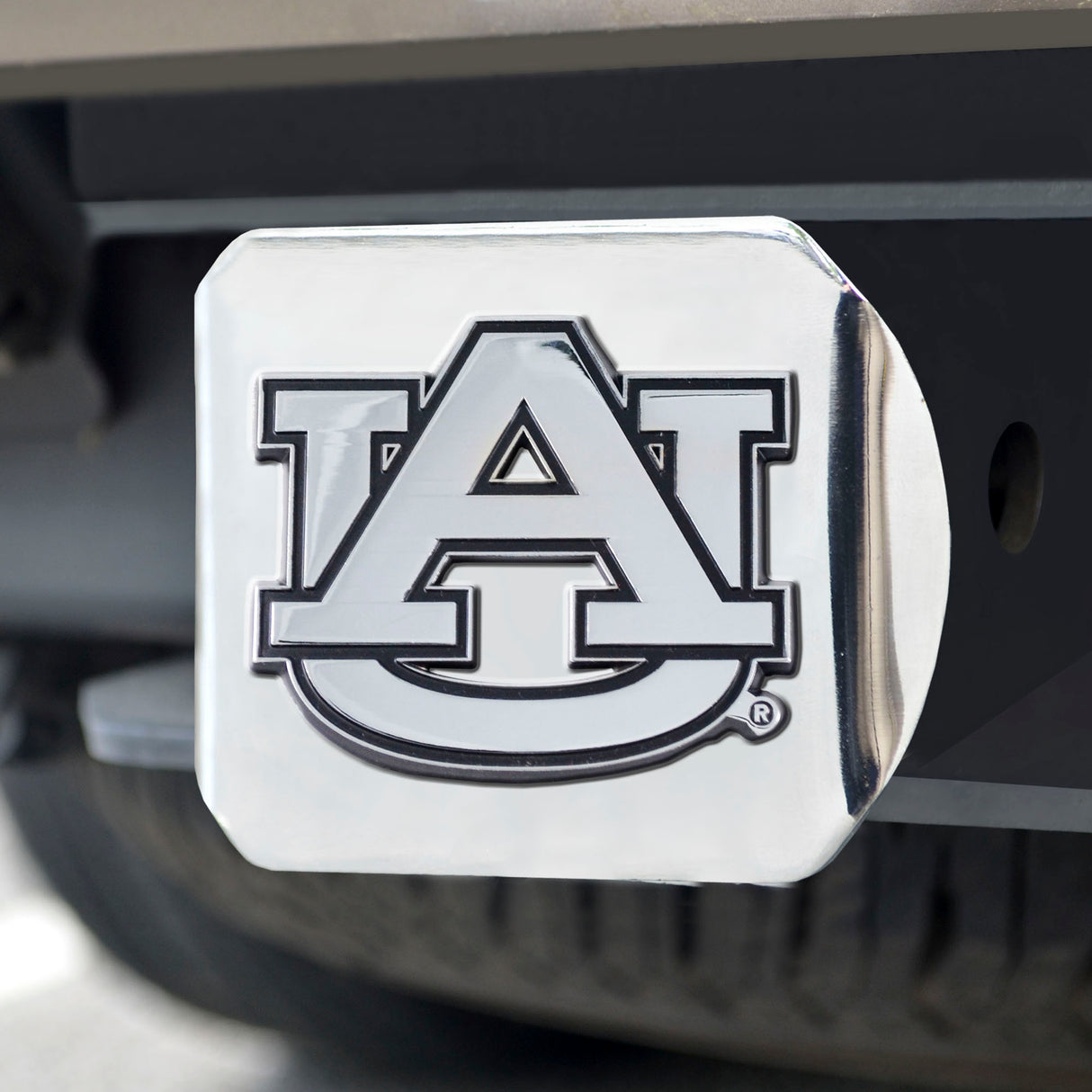 Fanmats Auburn Tigers Chrome Metal Hitch Cover with Chrome Metal 3D Emblem