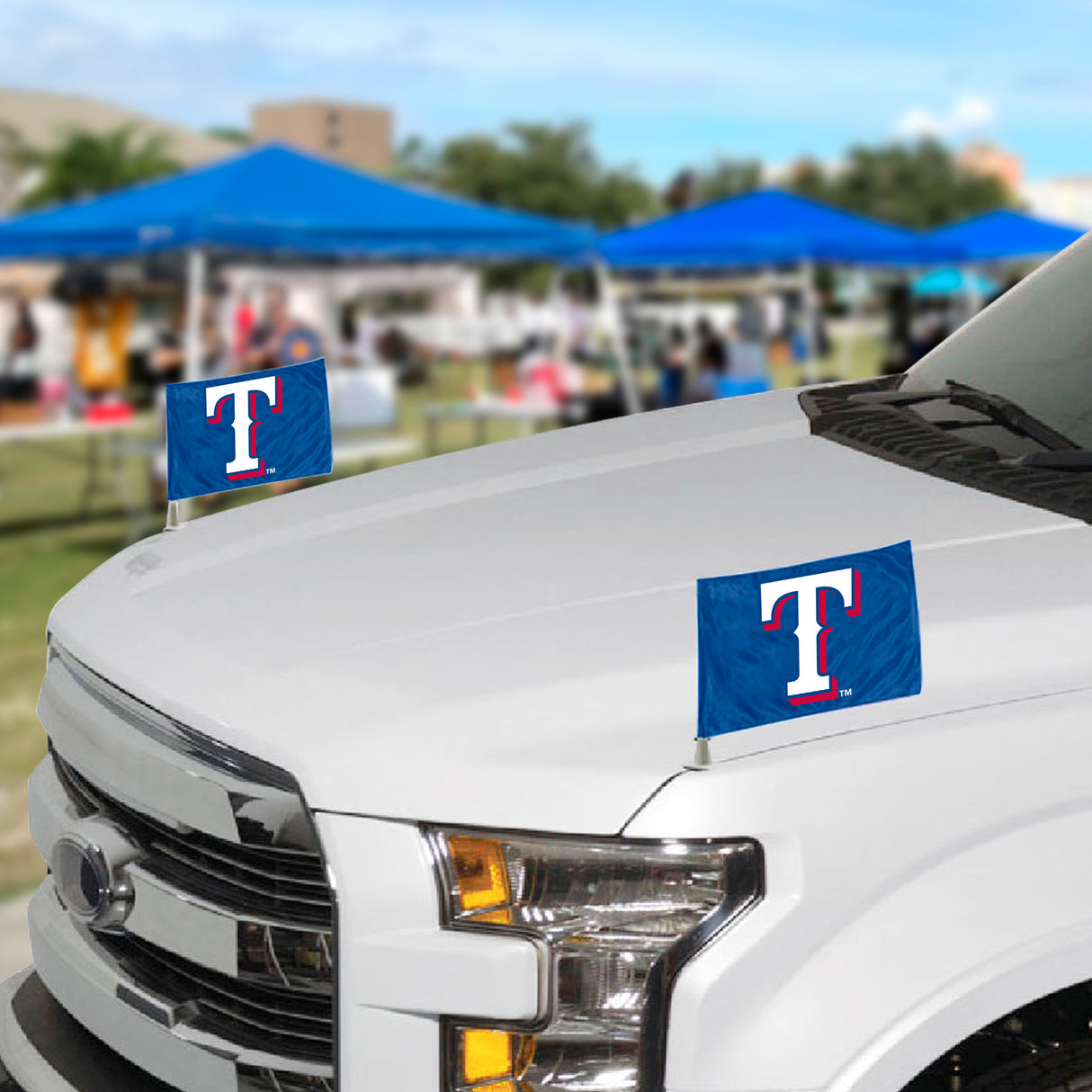 Fanmats Texas Rangers Ambassador Car Flags - 2 Pack Mini Auto Flags, 4" X 6"