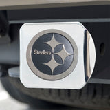 Fanmats Pittsburgh Steelers Chrome Metal Hitch Cover with Chrome Metal 3D Emblem
