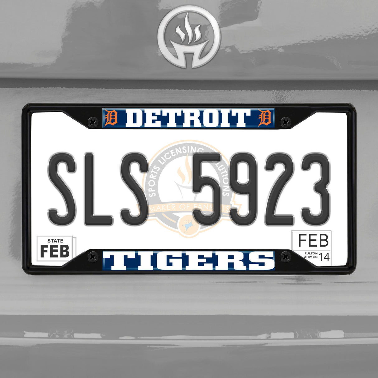 Fanmats Detroit Tigers Metal License Plate Frame Black Finish