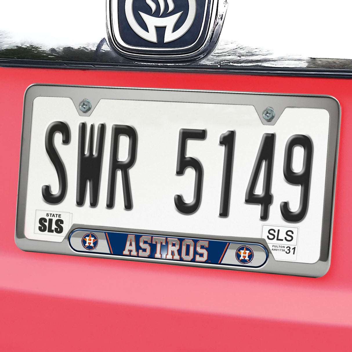Fanmats Houston Astros Embossed License Plate Frame, 6.25" x 12.25"