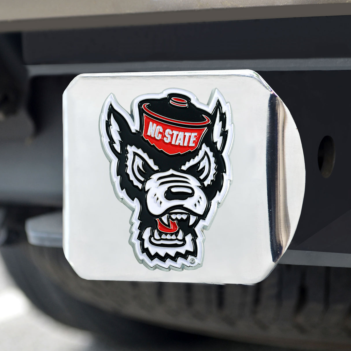 Fanmats NC State Wolfpack Hitch Cover - 3D Color Emblem Fan Gear NCAA North Carolina State Wolfpack