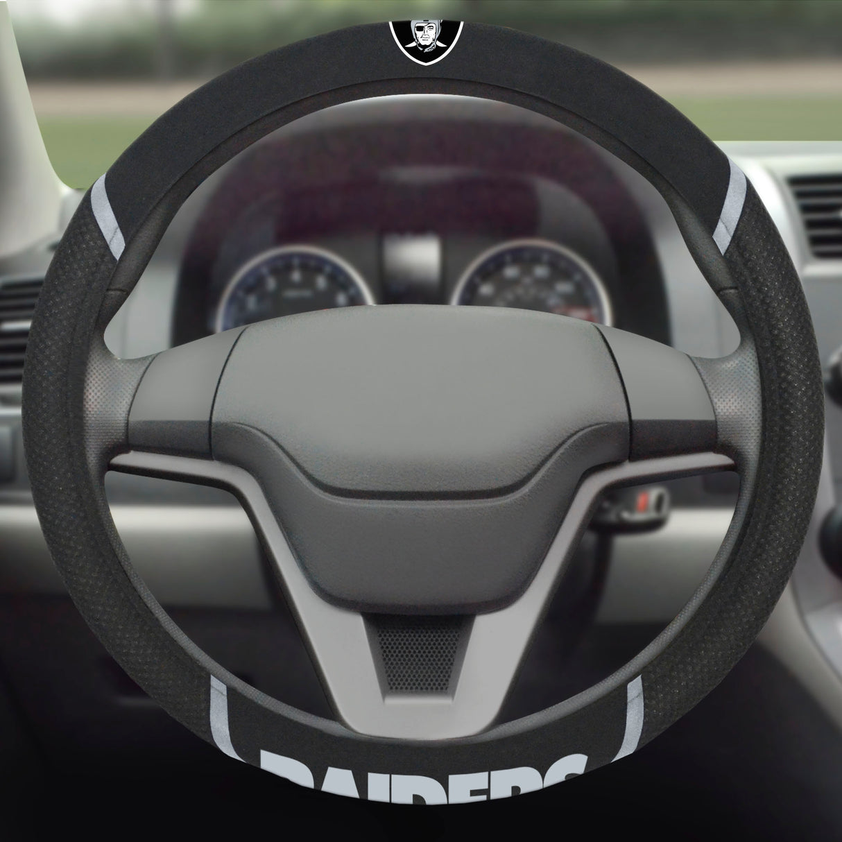 Fanmats Las Vegas Raiders Embroidered Steering Wheel Cover