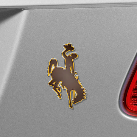 Fanmats Wyoming Cowboys Heavy Duty Aluminum Embossed Color Emblem Fan Gear NCAA Wyoming Cowboys