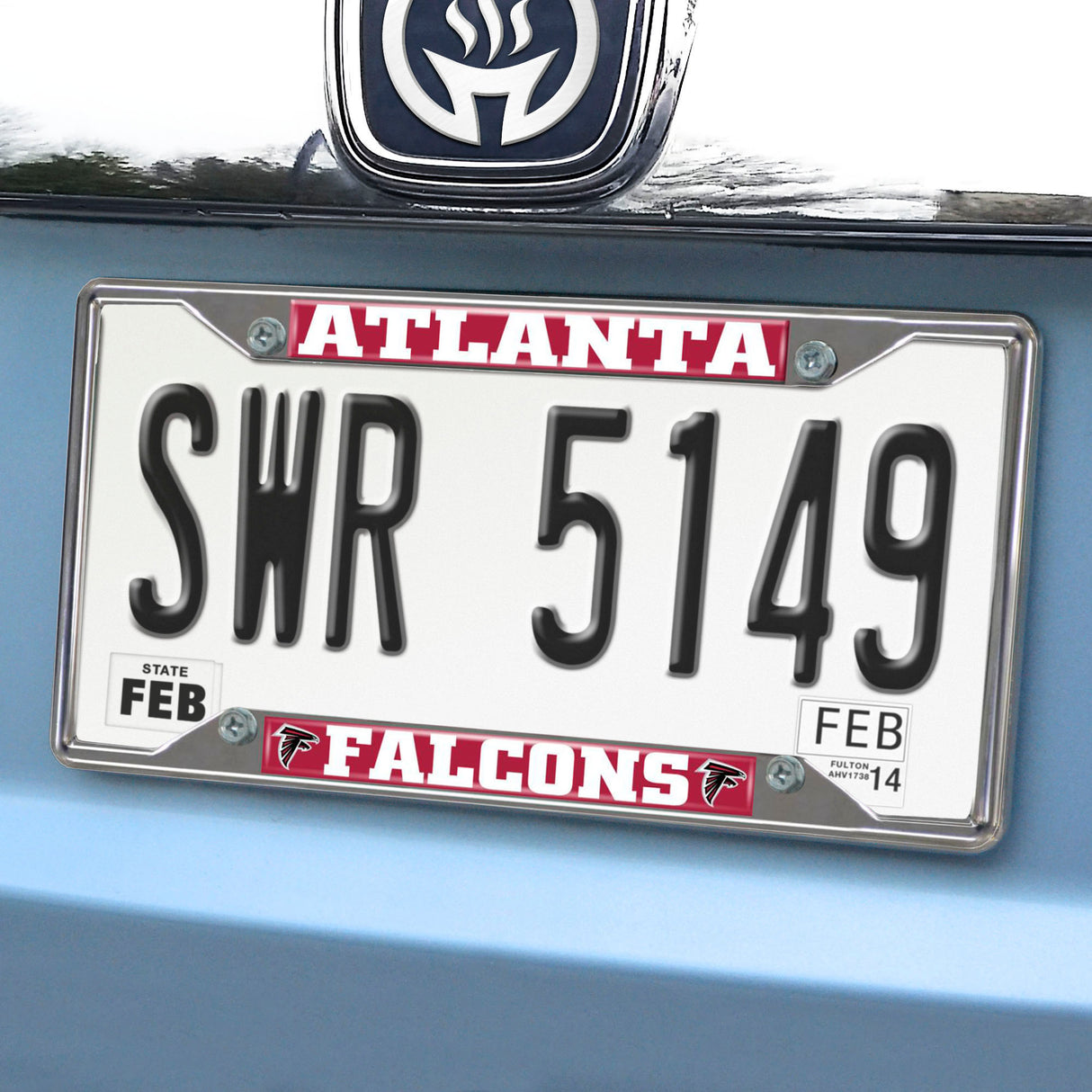 Fanmats Atlanta Falcons Chrome Metal License Plate Frame, 6.25" x 12.25" Fan Gear NFL Atlanta Falcons