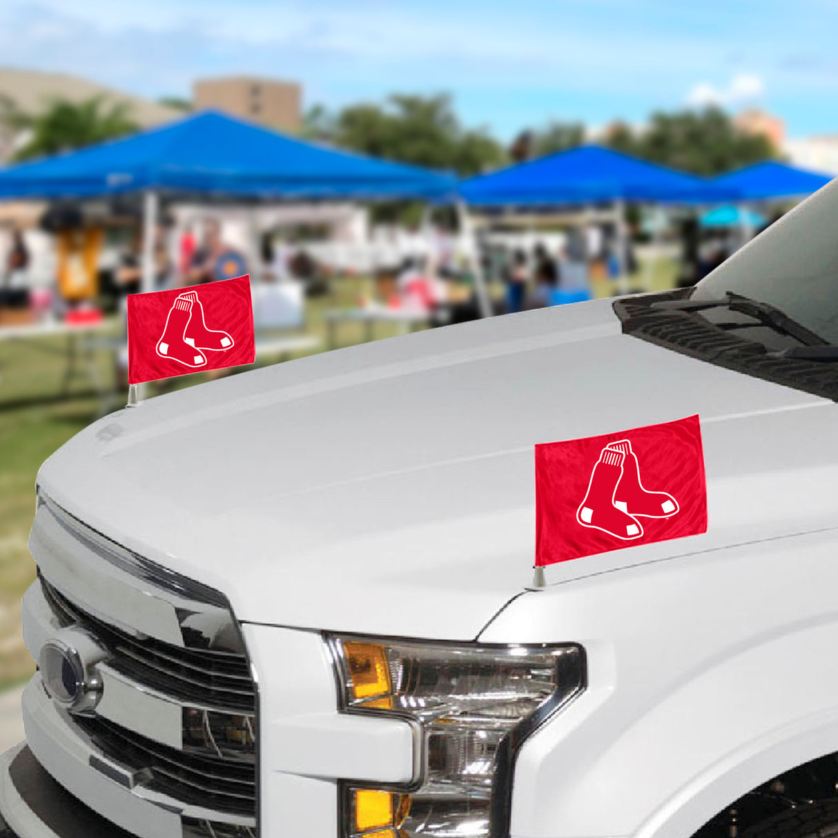 Fanmats Boston Red Sox Ambassador Car Flags - 2 Pack Mini Auto Flags, 4" X 6"