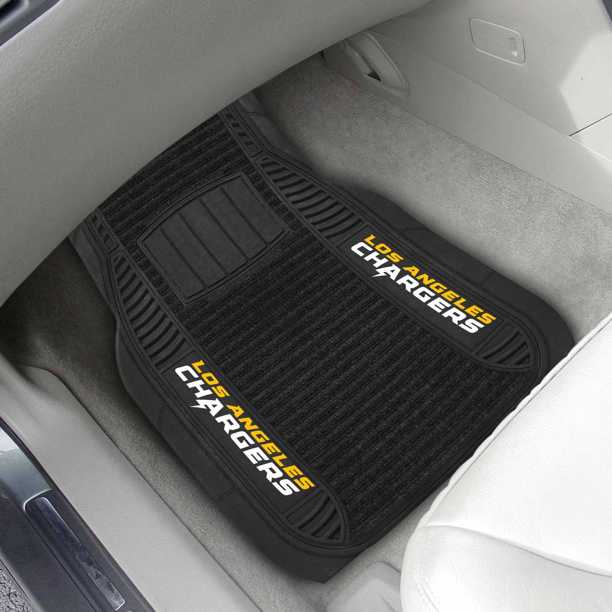 Fanmats Los Angeles Chargers 2 Piece Deluxe Car Mat Set