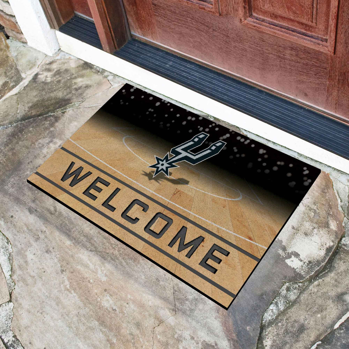 Fanmats San Antonio Spurs Rubber Door Mat - 18" x 30" Fan Gear NBA San Antonio Spurs