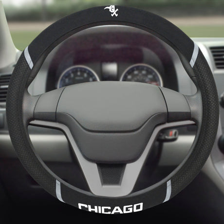 Fanmats Chicago White Sox Embroidered Steering Wheel Cover Fan Gear MLB Chicago White Sox