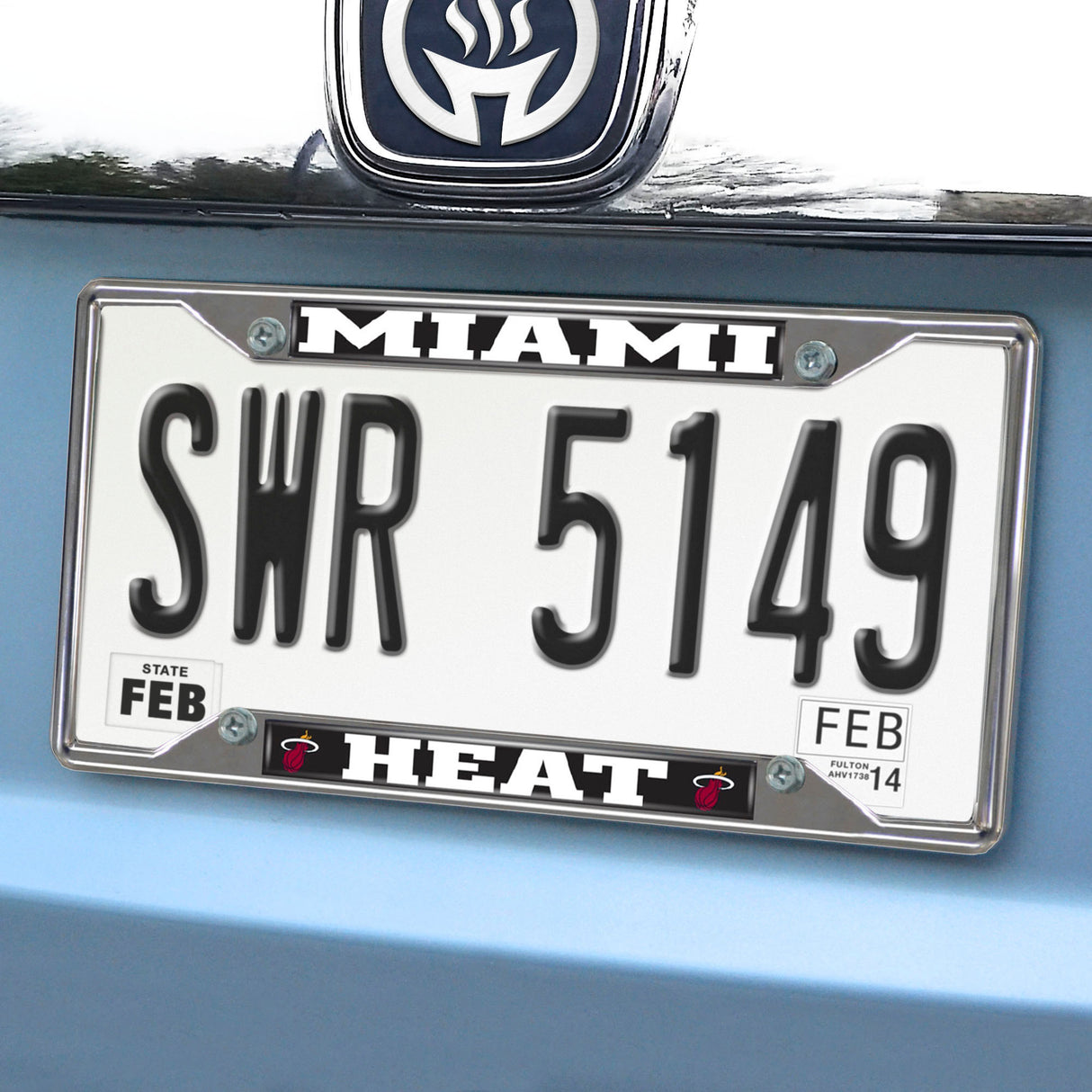 Fanmats Miami Heat Chrome Metal License Plate Frame, 6.25" x 12.25"