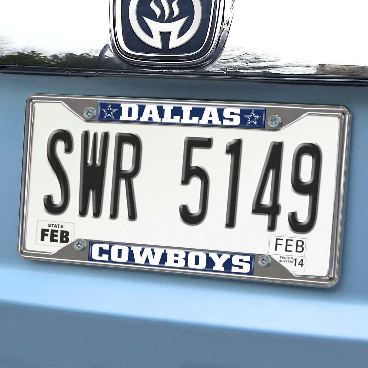Fanmats Dallas Cowboys Chrome Metal License Plate Frame, 6.25" x 12.25" Fan Gear NFL Dallas Cowboys