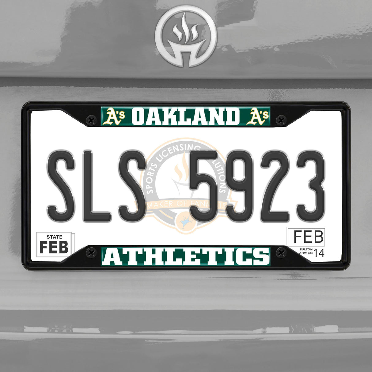 Fanmats Oakland Athletics Metal License Plate Frame Black Finish Fan Gear MLB Oakland Athletics