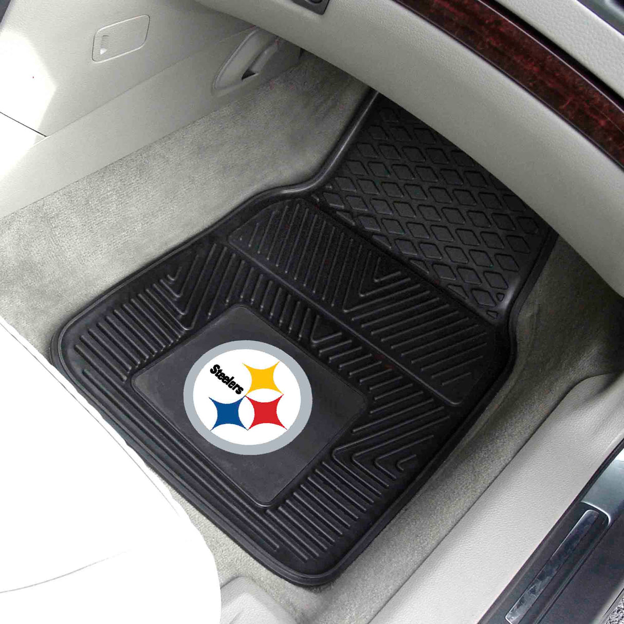 Fanmats Pittsburgh Steelers Heavy Duty Car Mat Set - 2 Pieces Fan Gear NFL Pittsburgh Steelers
