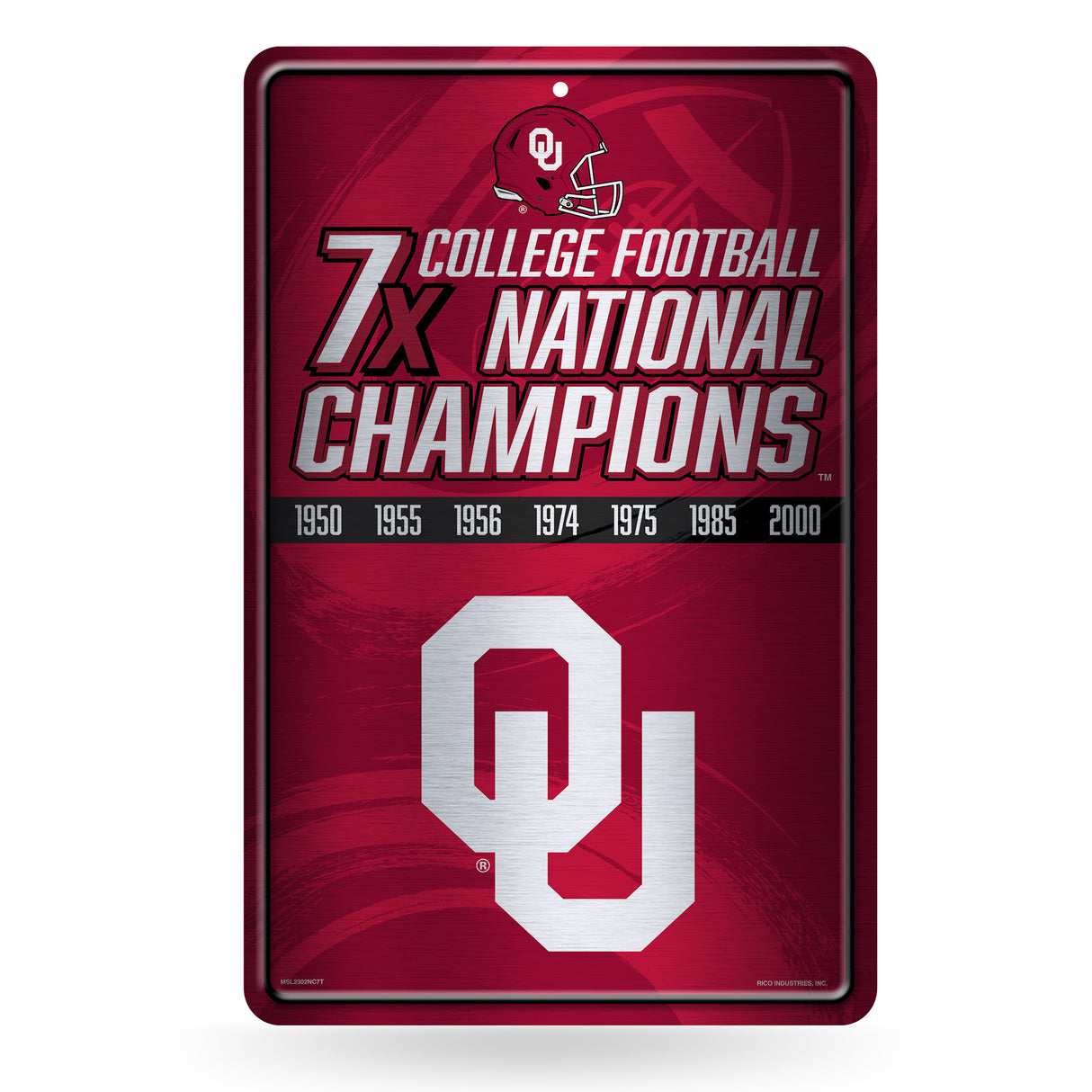 NCAA Oklahoma Sooners Large Metal Sign Fan Gear NCAA Oklahoma Sooners