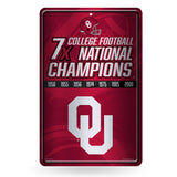 NCAA Oklahoma Sooners Large Metal Sign Fan Gear NCAA Oklahoma Sooners