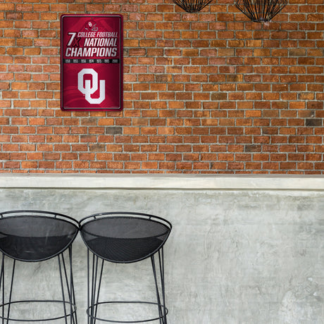 NCAA Oklahoma Sooners Large Metal Sign Fan Gear NCAA Oklahoma Sooners