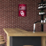 NCAA Oklahoma Sooners Large Metal Sign Fan Gear NCAA Oklahoma Sooners