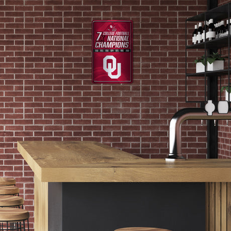 NCAA Oklahoma Sooners Large Metal Sign Fan Gear NCAA Oklahoma Sooners