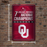 NCAA Oklahoma Sooners Large Metal Sign Fan Gear NCAA Oklahoma Sooners