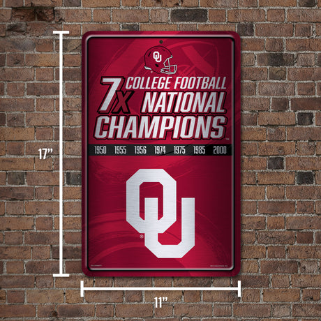 NCAA Oklahoma Sooners Large Metal Sign Fan Gear NCAA Oklahoma Sooners