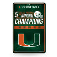 NCAA Miami Hurricanes - The U Large Metal Sign Fan Gear NCAA Miami Hurricanes