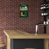 NCAA Miami Hurricanes - The U Large Metal Sign Fan Gear NCAA Miami Hurricanes