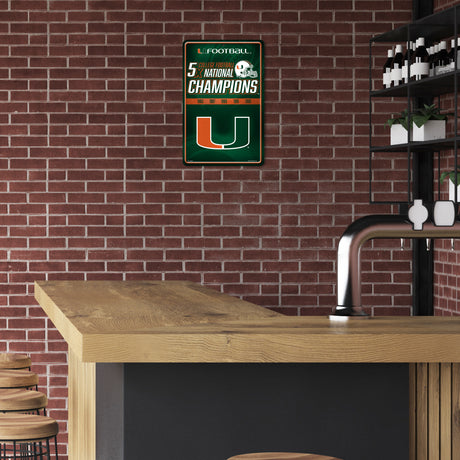 NCAA Miami Hurricanes - The U Large Metal Sign Fan Gear NCAA Miami Hurricanes