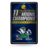 NCAA Notre Dame Fighting Irish - ND Large Metal Sign Fan Gear NCAA Notre Dame Fighting Irish