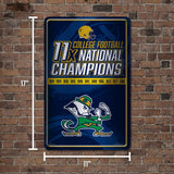 NCAA Notre Dame Fighting Irish - ND Large Metal Sign Fan Gear NCAA Notre Dame Fighting Irish