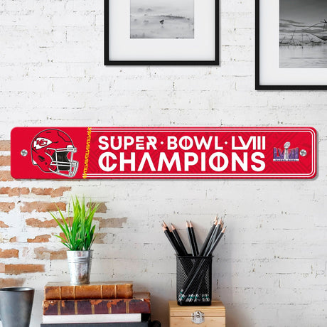 Fanmats Kansas City Chiefs 4"x 24" Street Sign Fan Gear NFL Kansas City Chiefs