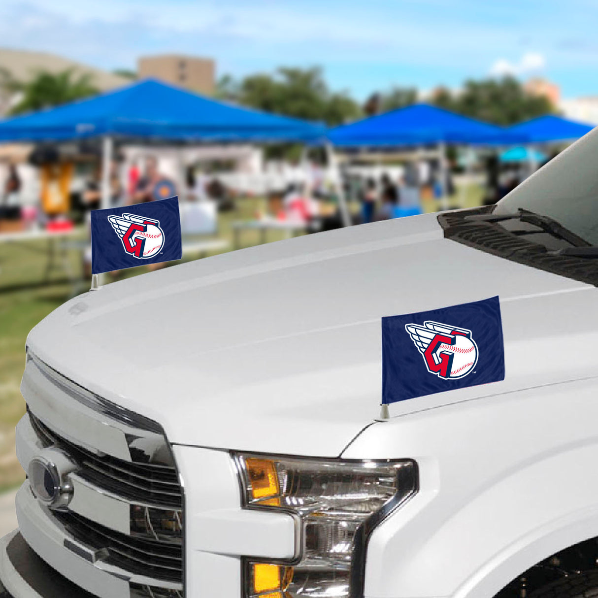 Fanmats Cleveland Guardians Ambassador Car Flags - 2 Pack Mini Auto Flags, 4" X 6"