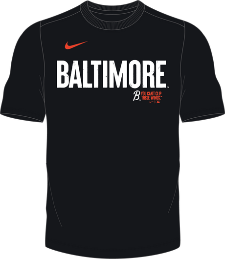 Nike Baltimore Orioles Men's Crew Neck Synthetic City Connect Tee Fan Gear MLB Baltimore Orioles