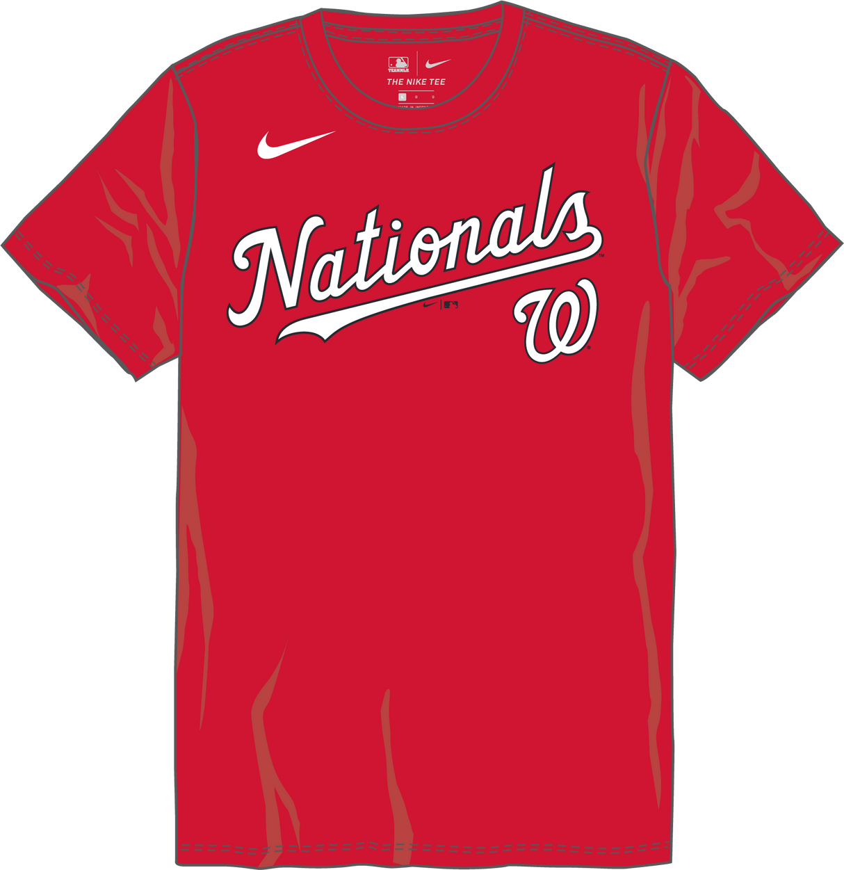 Nike Washington Nationals Men's Crew Neck Synthetic Tee Fan Gear MLB Washington Nationals