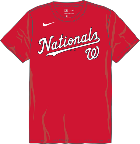Nike Washington Nationals Men's Crew Neck Synthetic Tee Fan Gear MLB Washington Nationals