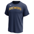 Nike Milwaukee Brewers Men's Crew Neck Synthetic City Connect Tee Fan Gear MLB Milwaukee Brewers