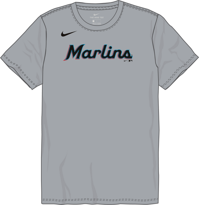 Nike Miami Marlins Youth Institutional Short Sleeve Cotton Tee