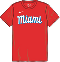 Nike Miami Marlins Youth Crew Neck Synthetic City Connect Tee Fan Gear MLB Miami Marlins