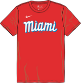 Nike Miami Marlins Youth Crew Neck Synthetic City Connect Tee Fan Gear MLB Miami Marlins