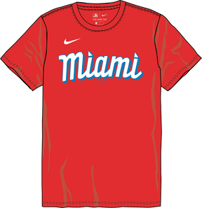 Nike Miami Marlins Youth Crew Neck Synthetic City Connect Tee