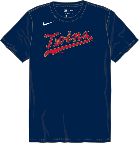Nike Minnesota Twins Youth Crew Neck Synthetic Tee