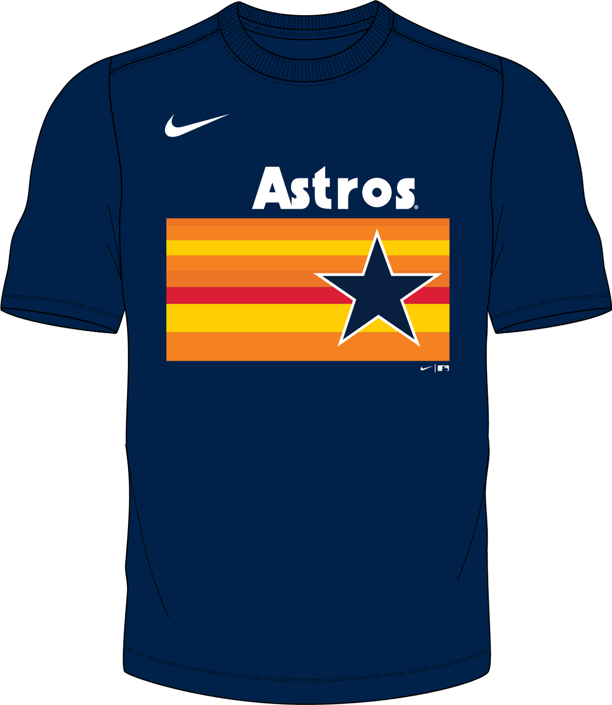 Nike Houston Astros Youth Institutional Short Sleeve Crew Neck Tee