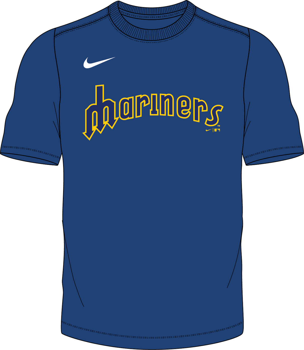 Nike Seattle Mariners 1977-1980 Cool Youth Institutional Short Sleeve Cooperstown Crew