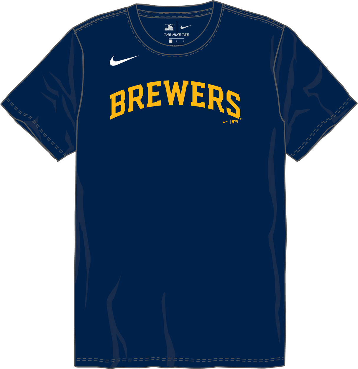 Nike Milwaukee Brewers Youth Institutional Short Sleeve Crew Neck Tee Fan Gear MLB Milwaukee Brewers