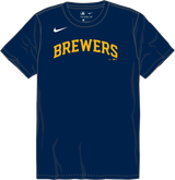 Nike Milwaukee Brewers Youth Institutional Short Sleeve Crew Neck Tee Fan Gear MLB Milwaukee Brewers