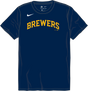 Nike Milwaukee Brewers Youth Institutional Short Sleeve Crew Neck Tee Fan Gear MLB Milwaukee Brewers