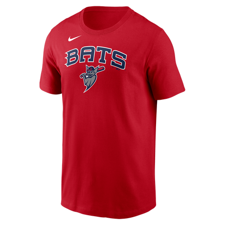Nike Louisville Bats Men's Nike Short Sleeve Club Crew Tee Fan Gear MiLB Louisville Bats