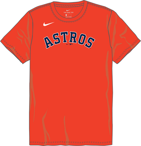 Nike Houston Astros Youth Institutional Short Sleeve Cotton Tee Fan Gear MLB Houston Astros
