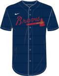 Nike Atlanta Braves Youth Institutional Full Button Jersey Fan Gear MLB Atlanta Braves