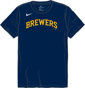 Nike Milwaukee Brewers Youth Institutional Short Sleeve Cotton Tee