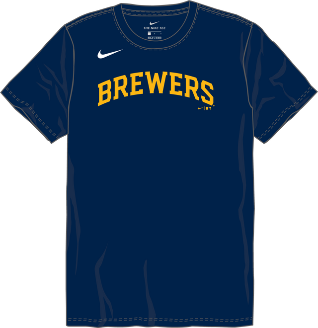 Nike Milwaukee Brewers Youth Institutional Short Sleeve Cotton Tee